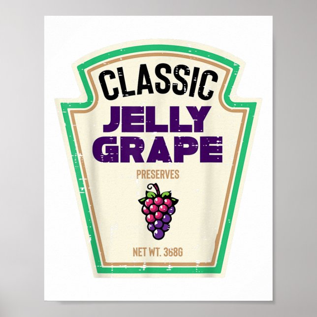 Halloween Jelly Grape Funny Food Group Costume Man Poster (Framsidan)