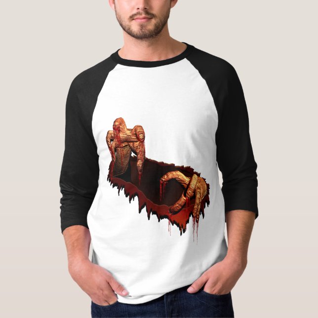 Halloween Jersey Shirt Horror Gory Zombie Shirt Tee Shirt (Framsida)