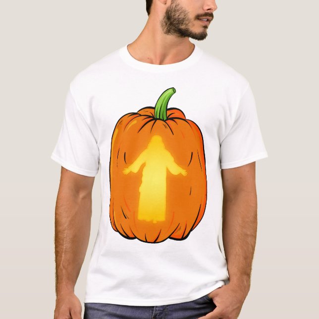 Halloween Jesus-design med Jesus-pumpa T Shirt (Framsida)