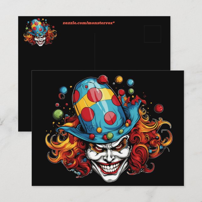 Halloween/Joker-vykort Vykort (Fram/baksida)