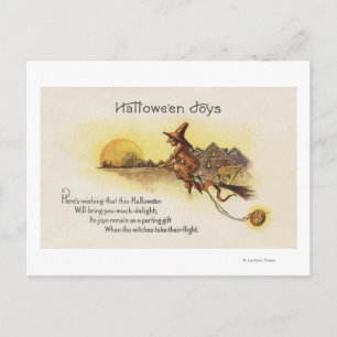 Halloween JoysWitch på Broom Vykort