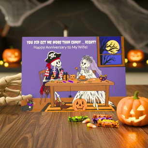 Halloween-jubileum fru roliga skelett kort