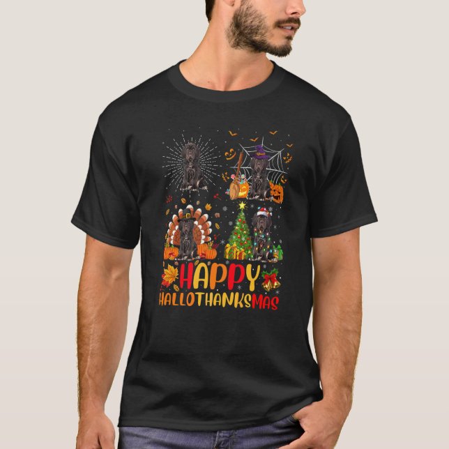 Halloween jul  Cane Corso Hund Hallothanksmas T Shirt (Framsida)