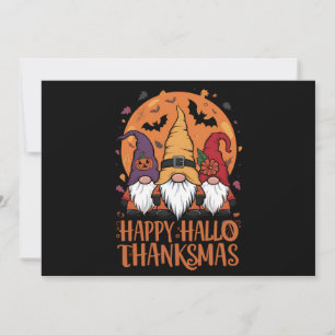 Halloween jul Lycklig HalloTackMas Gnomes Inbjudningar