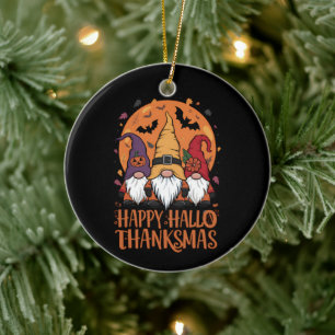 Halloween jul Lycklig HalloTackMas Gnomes Julgransprydnad Keramik