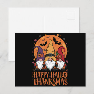 Halloween jul Lycklig HalloTackMas Gnomes Vykort