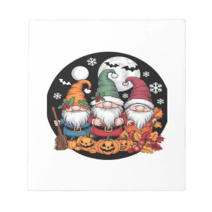 Halloween jul tacksägelsedagen Tomte Classic T- Anteckningsblock