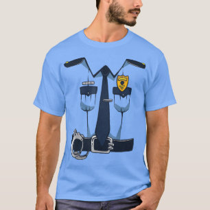Halloween Julafton Lazy Costume Police Officer 416 T Shirt