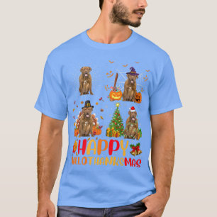 Halloween-juldogue De Bordeau Hund Hallothan T Shirt