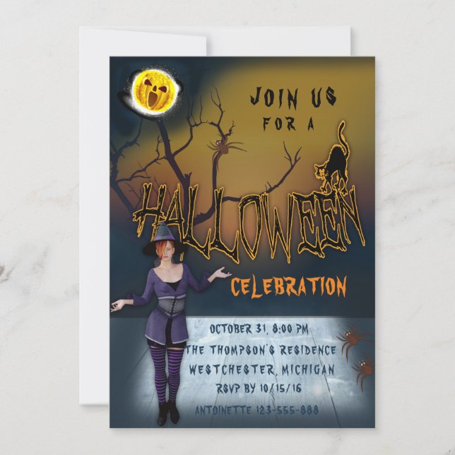 Halloween-Julfest Inbjudningar (Framsida)