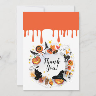 Halloween Julfest Symboler Tack Kort