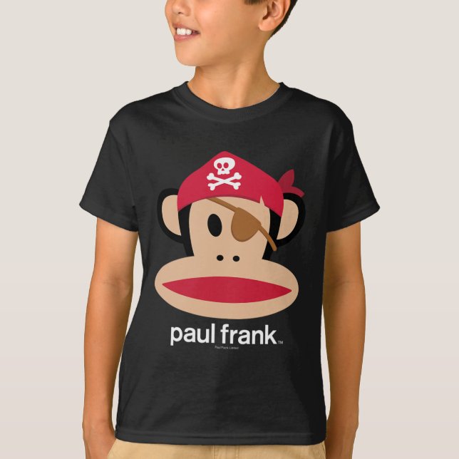 Halloween Julius Pirat Monkey Logotyp T Shirt (Framsida)