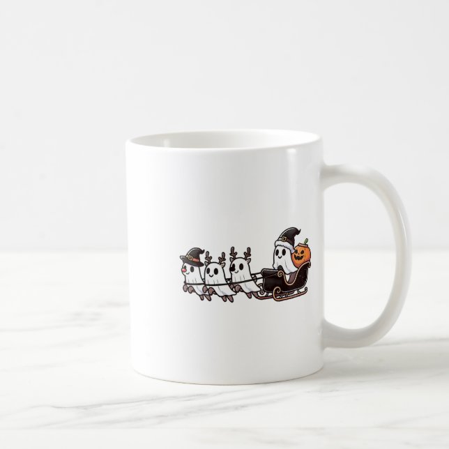 Halloween jultomtens renare Ghost Lycklig G Kaffemugg (Höger)