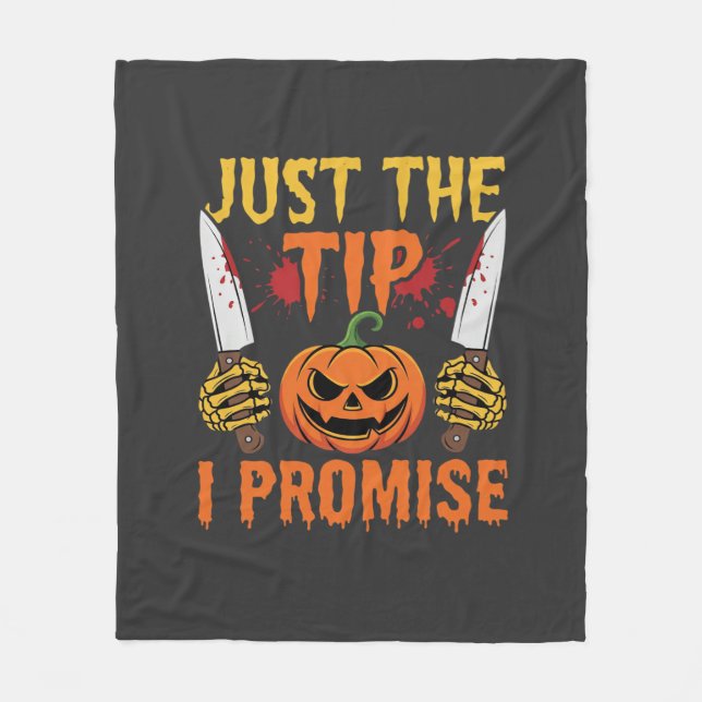 Halloween Just The Tip Pumpa Kniv Grafisk Fleecefilt (Framsidan)
