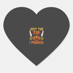 Halloween Just The Tip Pumpa Kniv Grafisk Hjärtformat Klistermärke