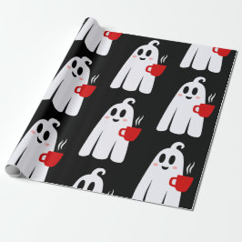 halloween-kaffdrickande spöke roligt presentpapper
