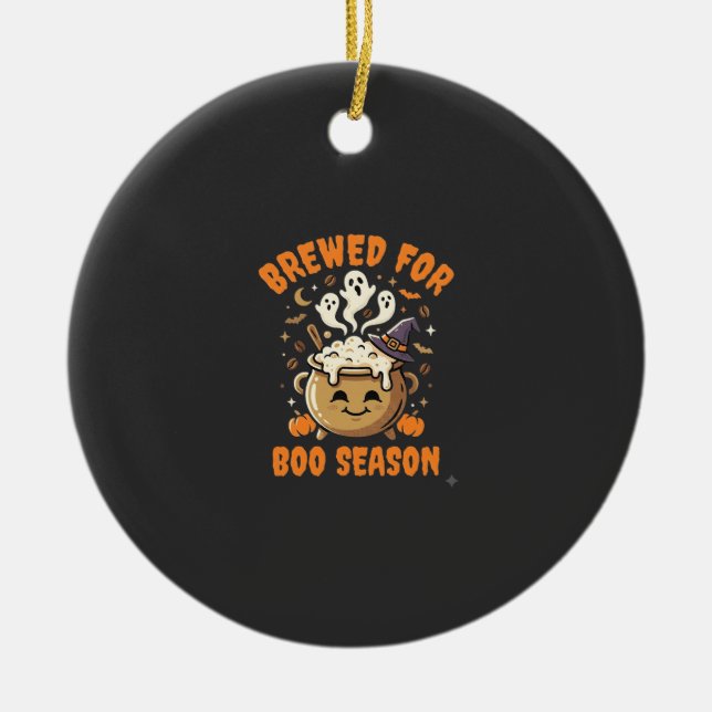 Halloween Kaffe Boo Säsong Julgransprydnad Keramik (Framsidan)