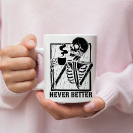 Halloween-kaffe dricker skeleton skalle Funny Kaffemugg