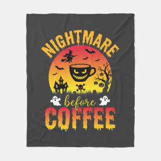 Halloween Kaffe Mardröm Före Kaffe Kuslig Ve Fleecefilt