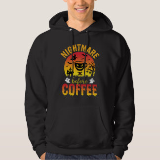 Halloween Kaffe Mardröm Före Kaffe Kuslig Ve Hoodie
