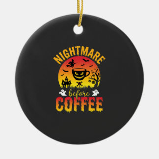 Halloween Kaffe Mardröm Före Kaffe Kuslig Ve Julgransprydnad Keramik