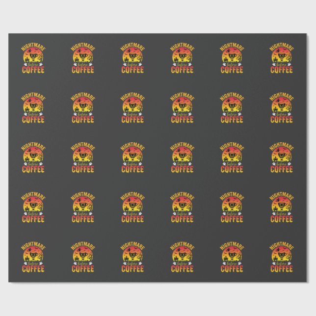 Halloween Kaffe Mardröm Före Kaffe Kuslig Ve Presentpapper (Platt)