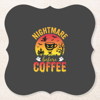 Halloween Kaffe Mardröm Före Kaffe Kuslig Ve Underlägg Papper