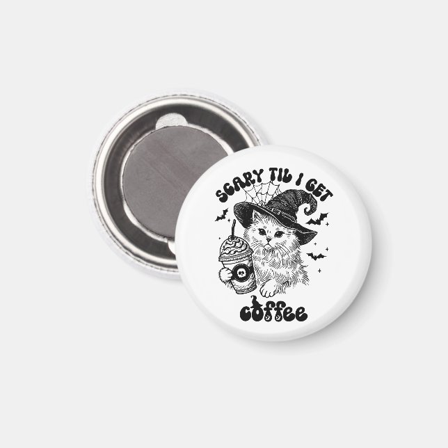 Halloween-kaffe - Scary Til jag hämtar kaffe Magnet (Front/Back)