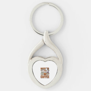 Halloween Kaffe Skräckinjagande Tills Kaffe Vintag Twisted Heart Silverfärgad Nyckelring