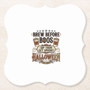 Halloween Kaffe Tröja Brygg Innan Spöken Vintage D Underlägg Papper