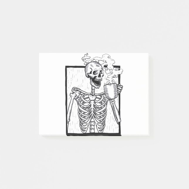 halloween kaffetyktskelett post-it block (Framsida)