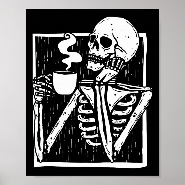 Halloween-kaffetyp skelettet skalle poster (Framsidan)