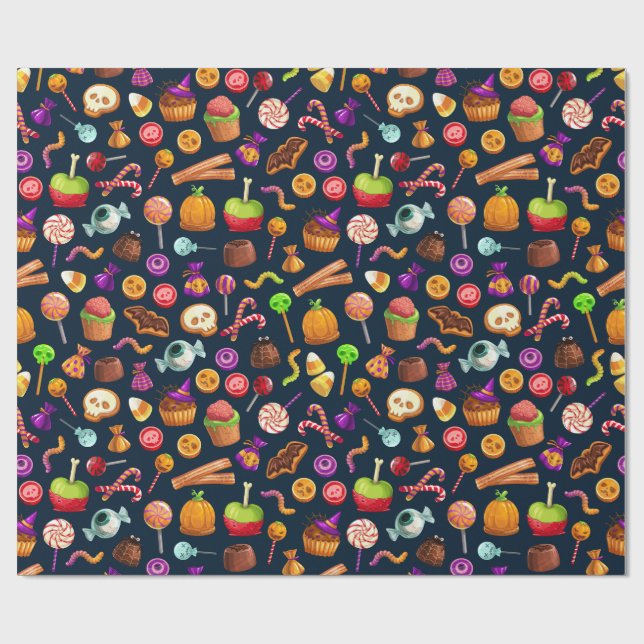 Halloween-kakor & godis presentpapper (Platt)
