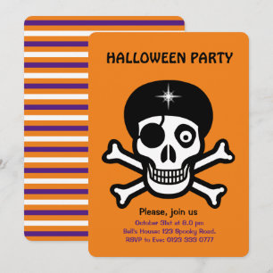 Halloween-kallar på orange inbjudan