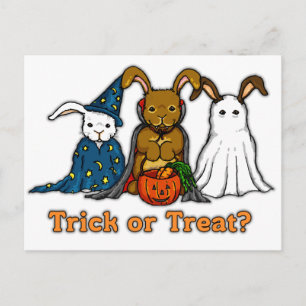 Halloween-kanin Trick eller behandling Vykort