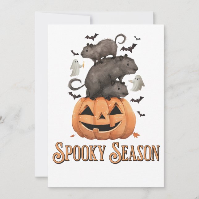 Halloween Kapybara Inbjudningar (Framsida)