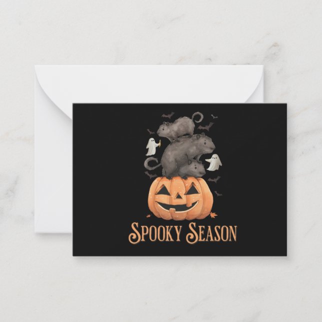 Halloween Kapybaror Anteckningskort (Framsida)