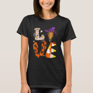 Halloween Kärlek Horse Witch Hat Equestrian T Shirt