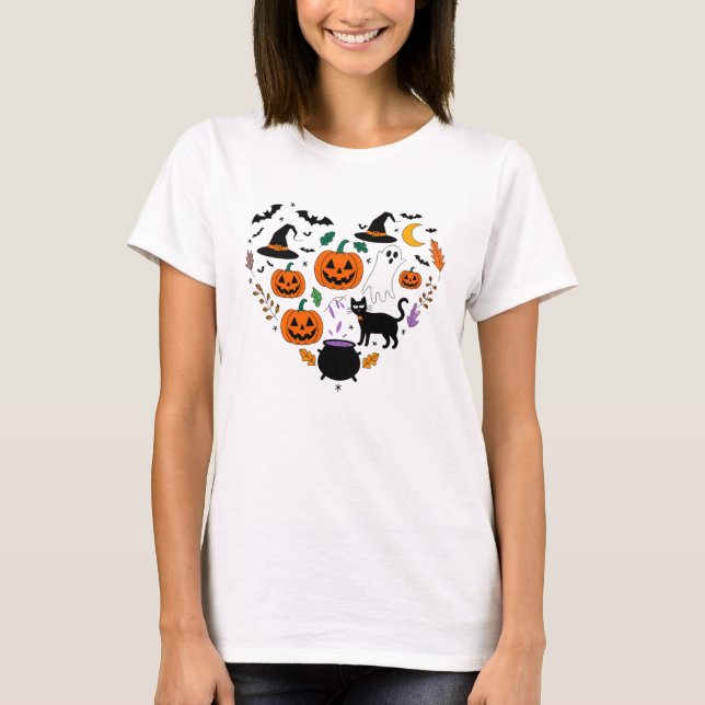 Halloween Kärlek i varje form T Shirt (Framsida)