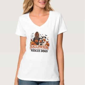 Halloween Kärlek Räddar Liv Räddade Hundar T Shirt