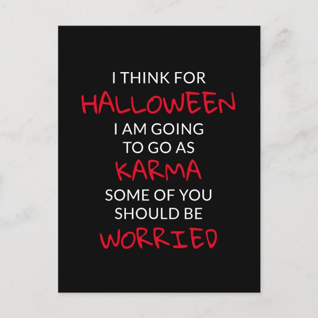 Halloween Karma Say Vykort (Framsida)