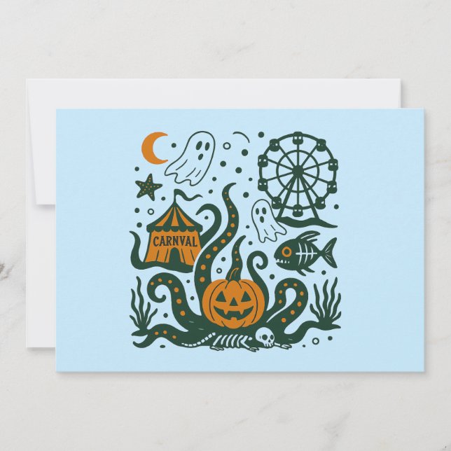 halloween karneval under havet inbjudningar (Framsida)