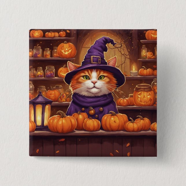 halloween katt #10 knapp (Framsida)