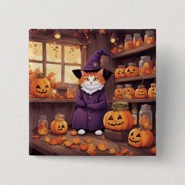 halloween katt #2 knapp (Framsida)