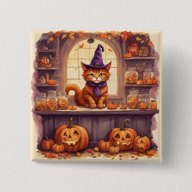 halloween katt #3 knapp (Framsida)