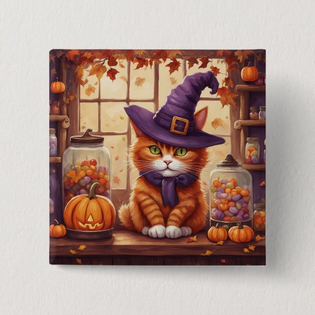 halloween katt #4 knapp (Framsida)