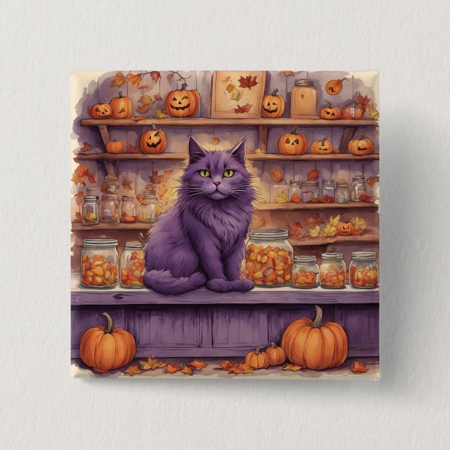 halloween katt #5 knapp (Framsida)