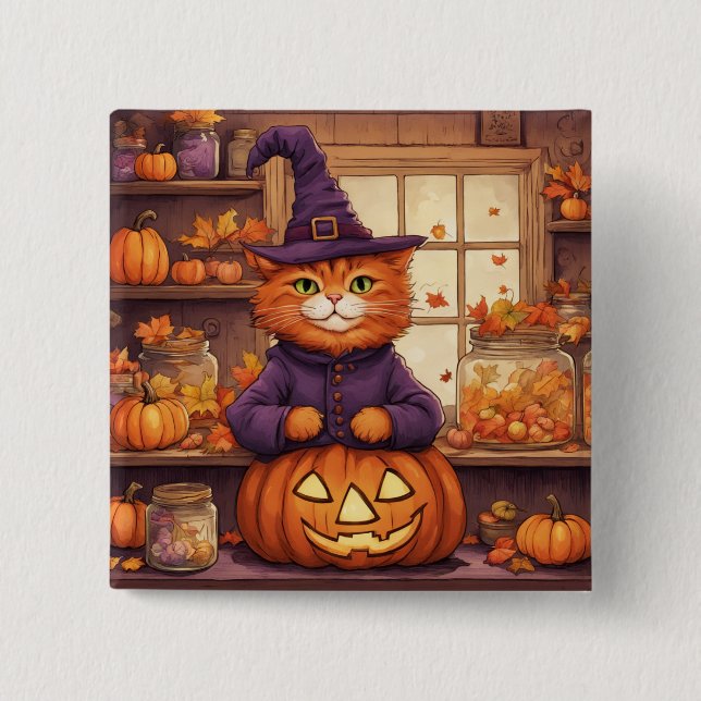 halloween katt #6 knapp (Framsida)