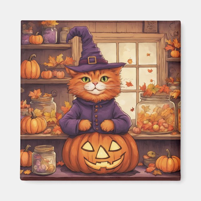 halloween katt #6 magnet (Framsidan)