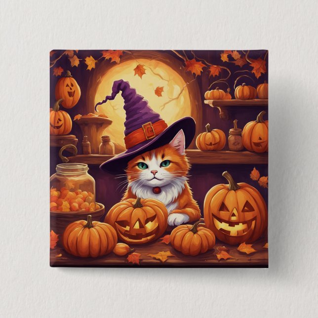 halloween katt #7 knapp (Framsida)
